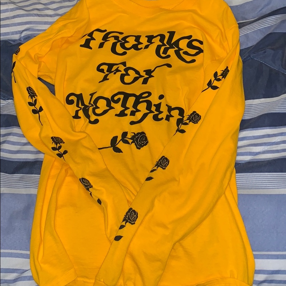 “thanks for nothing” graphic long sleeved shirt
